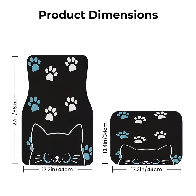 4Pc Car Floor Mats - Cute Cat  - огляд і ціна Interior Design Experience