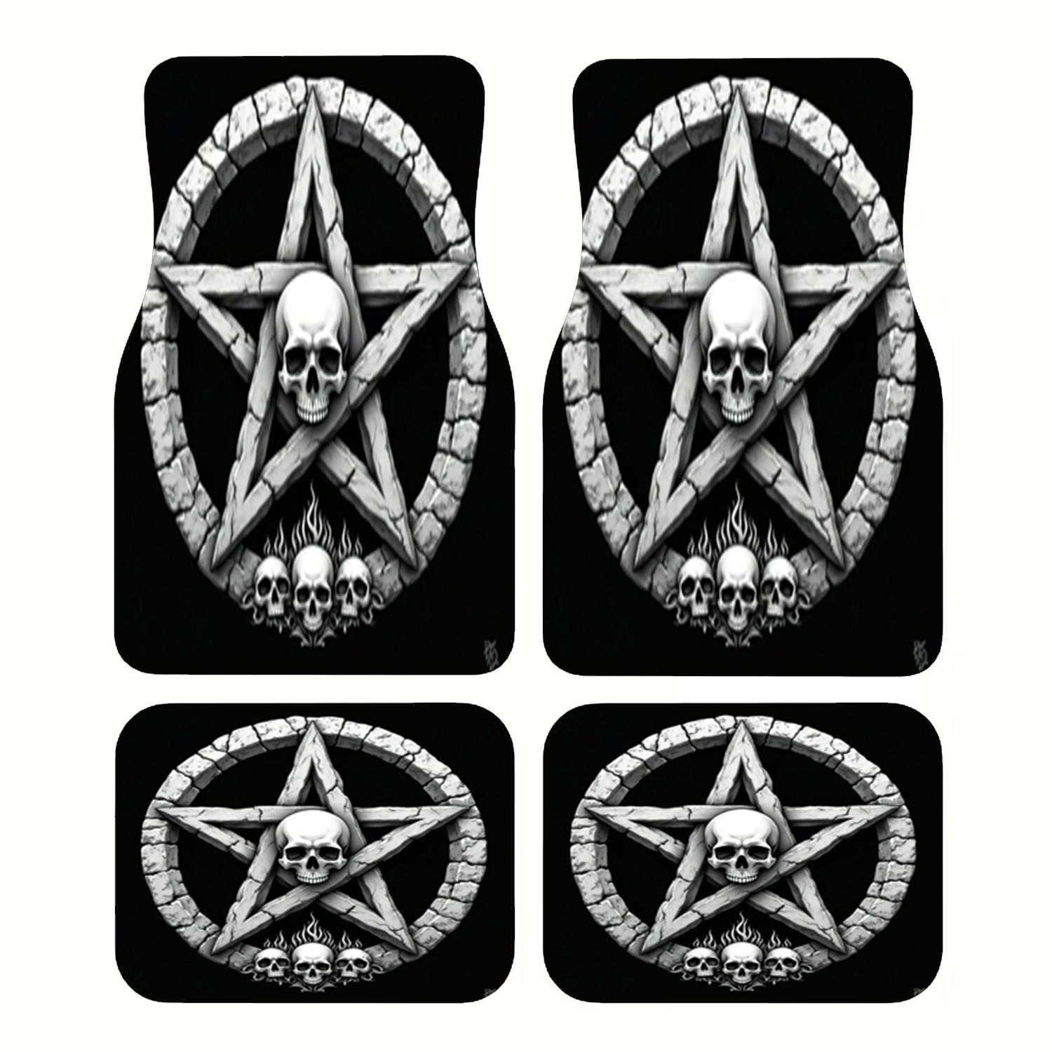 Car Floor Mats 4pcs, Skull & P - огляд і ціна Interior Design Monochrome