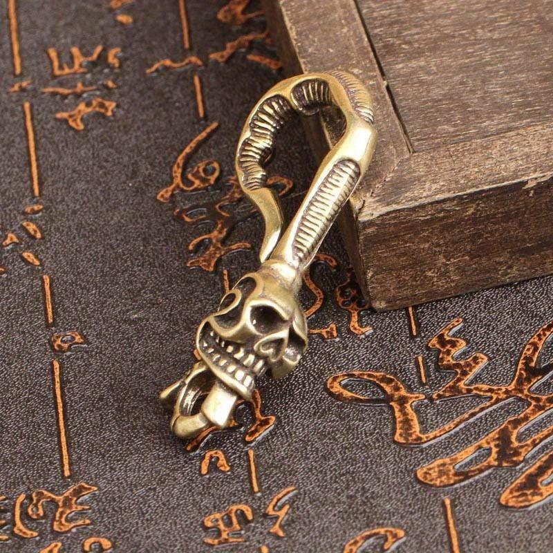 1Pc Solid Brass Keychain Skull - огляд і ціна Antique Brass Hook