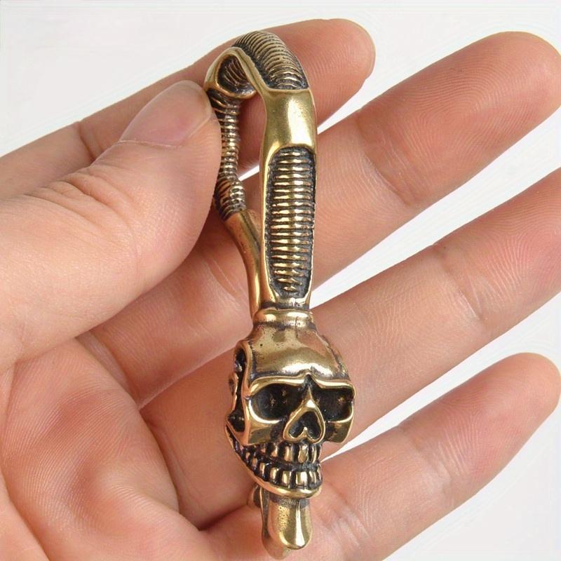 1Pc Solid Brass Keychain Skull - огляд і ціна Antique Brass Hook