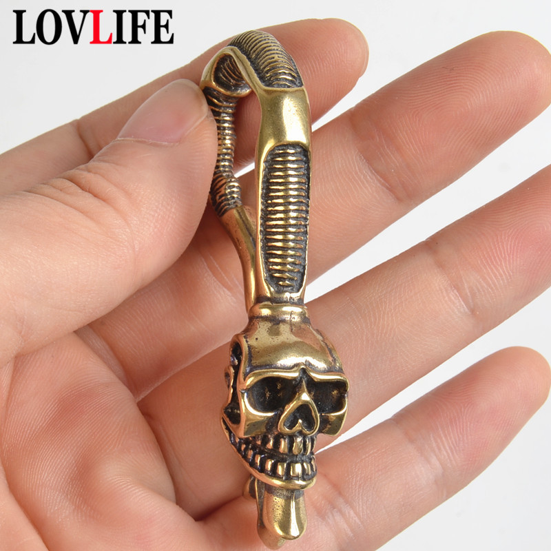 Solid Brass Keychain Skull Hea - огляд і ціна Antique Brass Hook