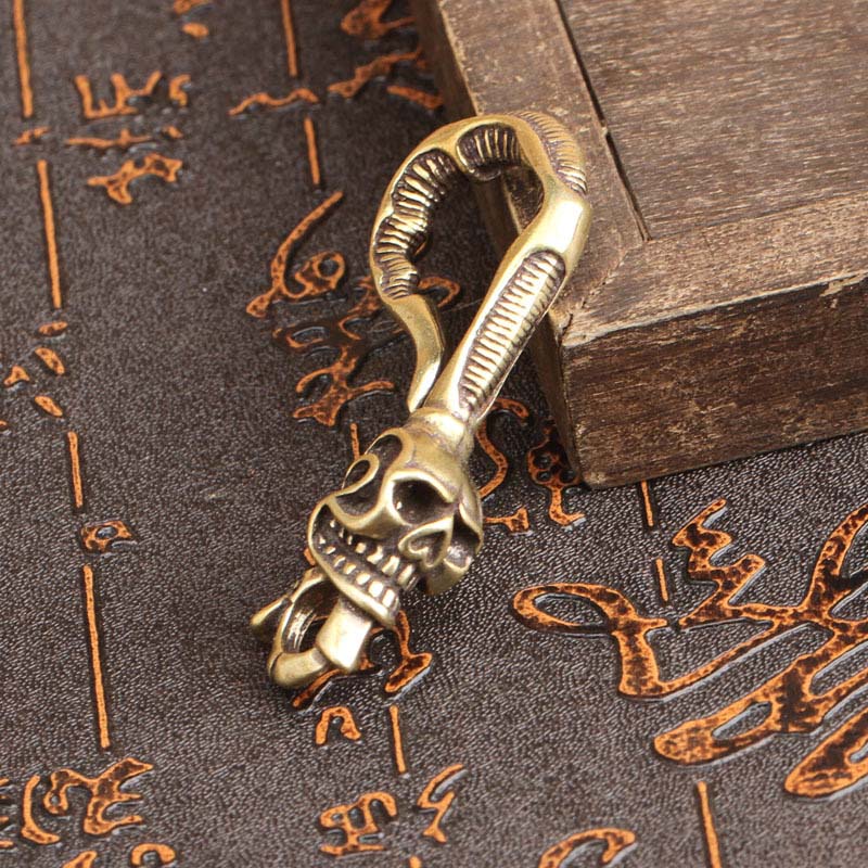 Solid Brass Keychain Skull Hea - огляд і ціна Antique Brass Hook